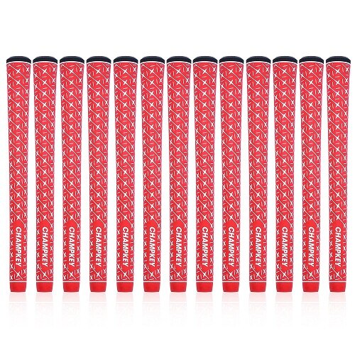 8PCS/Set Champkey X-Grip Six Colors Rubber Golf Grips Midsize- Super Stability Golf Club Grips: Midsize Red