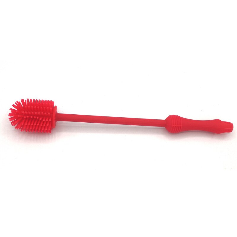 Biberons lavage biberon brosse -nés frottant Silicone nettoyage longue poignée multifonction nettoyant outil: Red