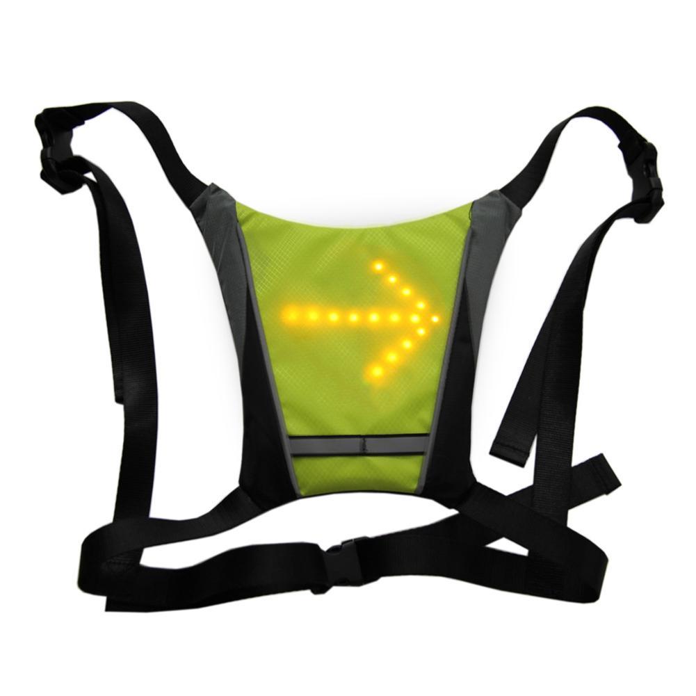 Fashin-Luz LED inalámbrica para bicicleta, chaleco de seguridad con señal de giro, ideal para ciclismo nocturno, producto para exteriores, 20: Yellow
