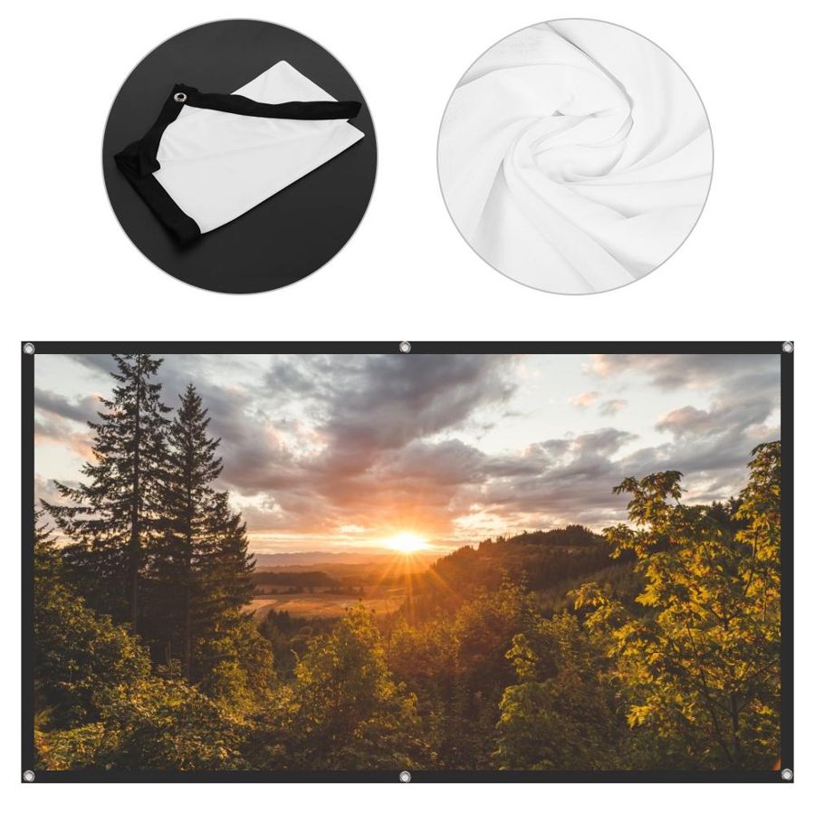16:9 Portable HD Projector Screen Foldable Projection Curtain for Home Cinema Theater Projector Screen