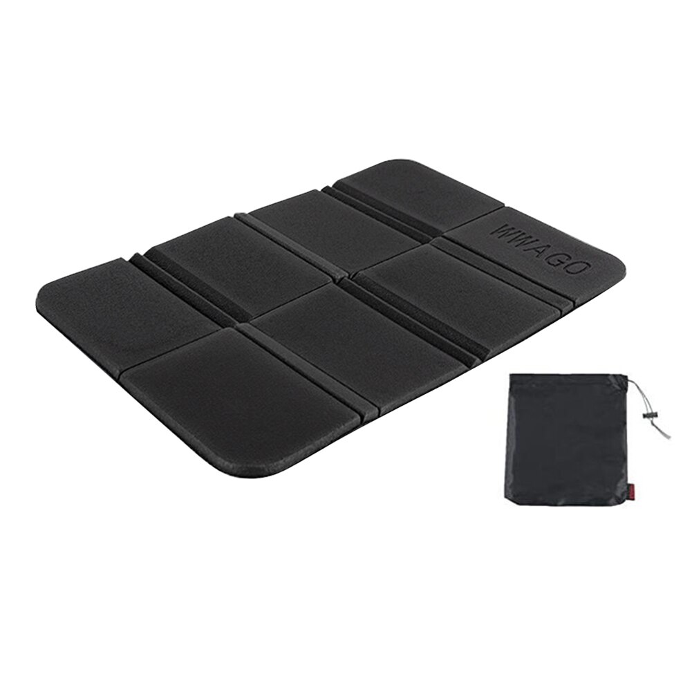 Esterilla plegable para acampar en la playa, esteras de pícnic pequeñas y portátiles, almohadilla impermeable a prueba de humedad, cojín plegable XPE para exteriores: Black
