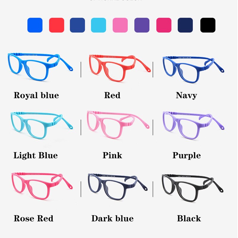 Gafas de bloqueo de luz azul para niños, lentes ópticas de ordenador de silicona transparentes para niños, gafas de luz azul