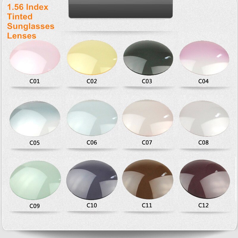 1.56 Index Recept Zonnebril Lenzen Getinte Kleur Lenzen voor Bijziendheid/Verziendheid Grijs Bruin Blauw Roze Lenzen Anti UV