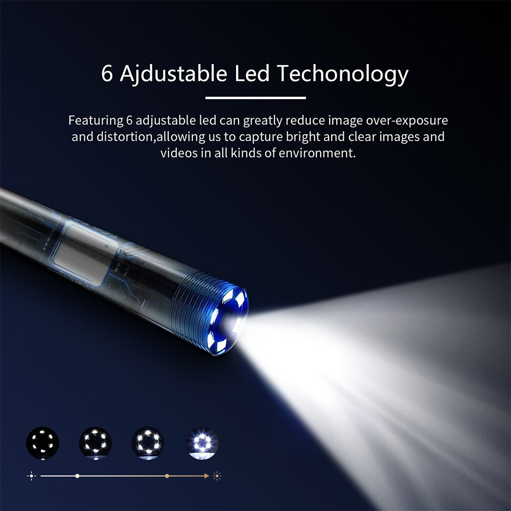 Inspektionskamera  ip67 1080p wifi 6 led type c vandtæt til andriod 5.5mm usb borescope endoskop til android til ios