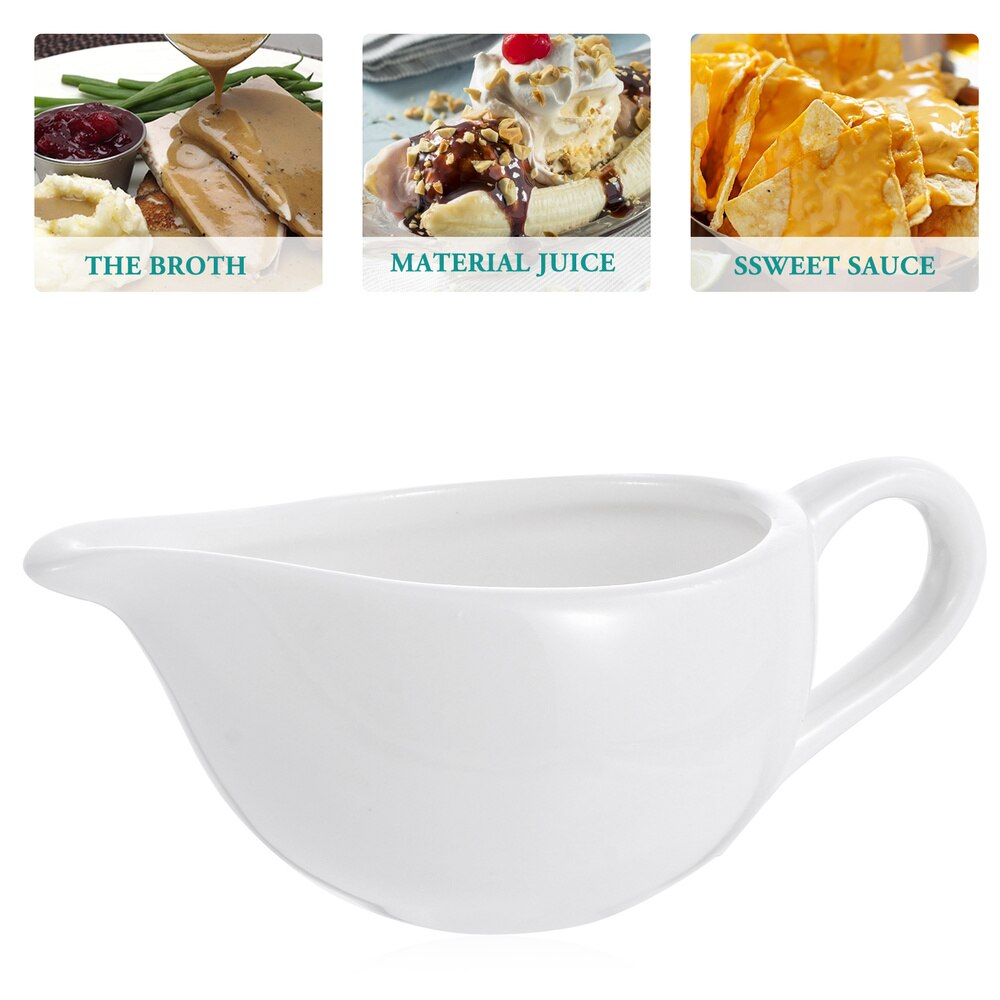2 Pcs Ceramic Sauce Boat Kitchen Gravy Boat Practical Gravy Sauce Boats