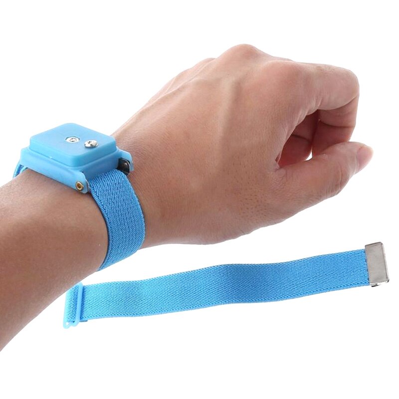 Blauw Anti Statische Polsband Draadloze Elektrostatische Armband Verstelbare Polsband Arm Accessoires Voor Vrouwen Mannen Polsbandjes