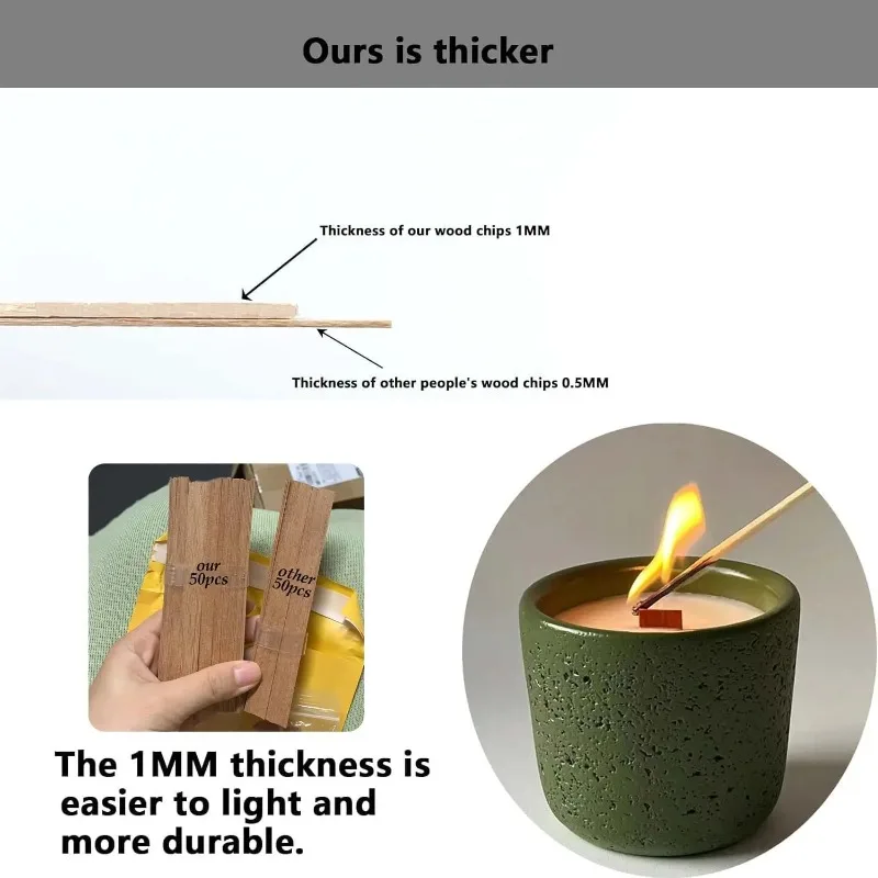 Mechas de velas de madera, vela plana, soporte de hierro de madera, núcleos de velas con soporte de Base para manualidades hechas a mano