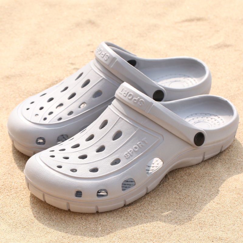 Sabots homme sandale pantoufles chaussures de jardin antidérapant été chaussures d'eau sans lacet pour plage piscine salle de bain léger respirant