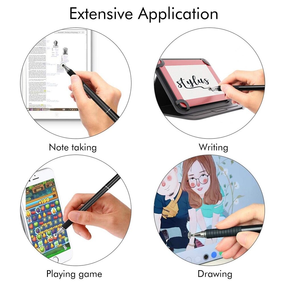 Universele 2 In 1 Stylus Pen Touch Screen Pen Voor Ipad Air Pro Samsung Xiaomi Tablet Pc Schrijven Tekening Klik potlood Voor Tablet