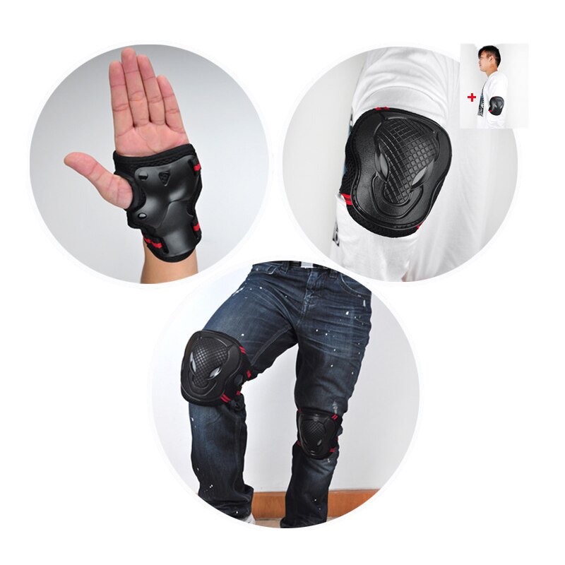 3pcs/Set Roller Skating Protective Gear Knee Wrist Gloves Set Roller Skates Bull Head Protector Cycling Riding Knee Protector
