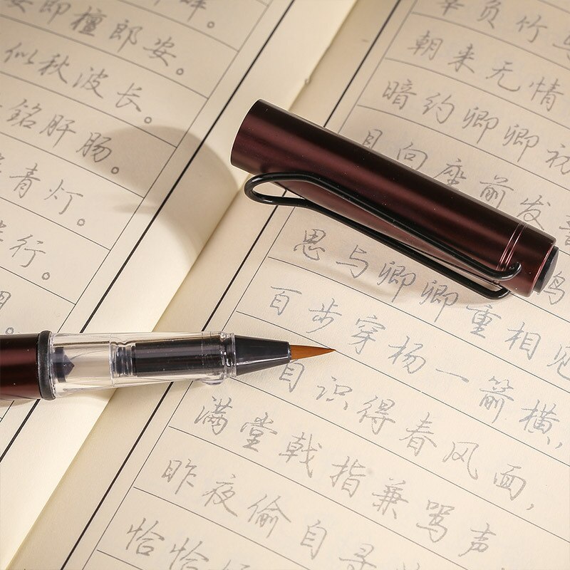 6 stk / lot moderne pen stil kalligrafi børster pen bærbare kalligrafi pen skrivebørster regelmæssig script blækpose