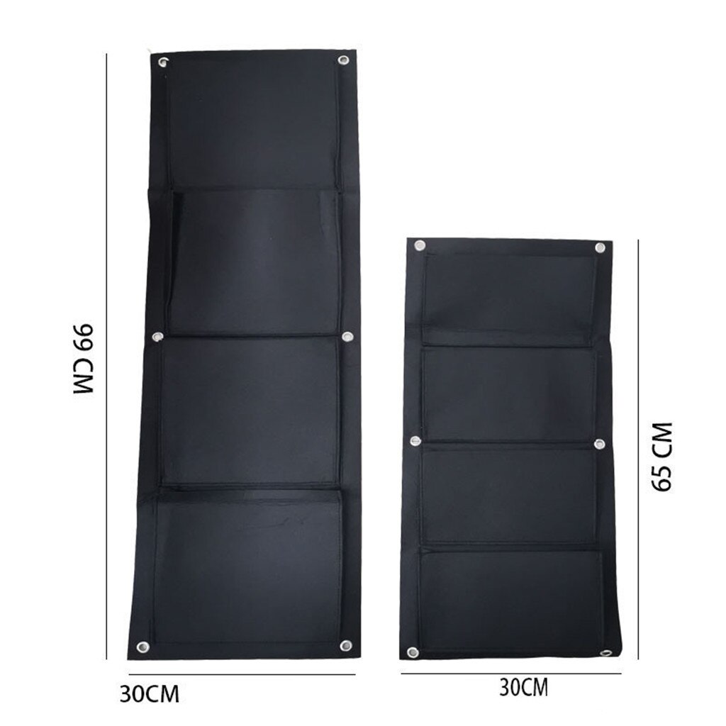 Vertical Hanging Garden Planter with 7 Pockets Waterproof Wall Mount Planter Pouch Green Grow Bag Home Garden Decoration