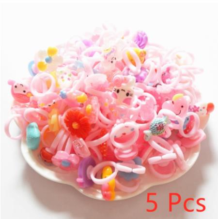 Meisjes Prinses Acryl Rhinestone Fancy Verstelbare Ringen Party Gunsten Kids Ring Accessoires Beauty Mode Speelgoed 10/12/24 stuks