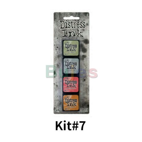 Ranger Tim Holtz Distress Ink Pad Kits, Mini Old Color Retro Stamp Pad Ink Pad 64 Colors School Office Supplies: KIT 7