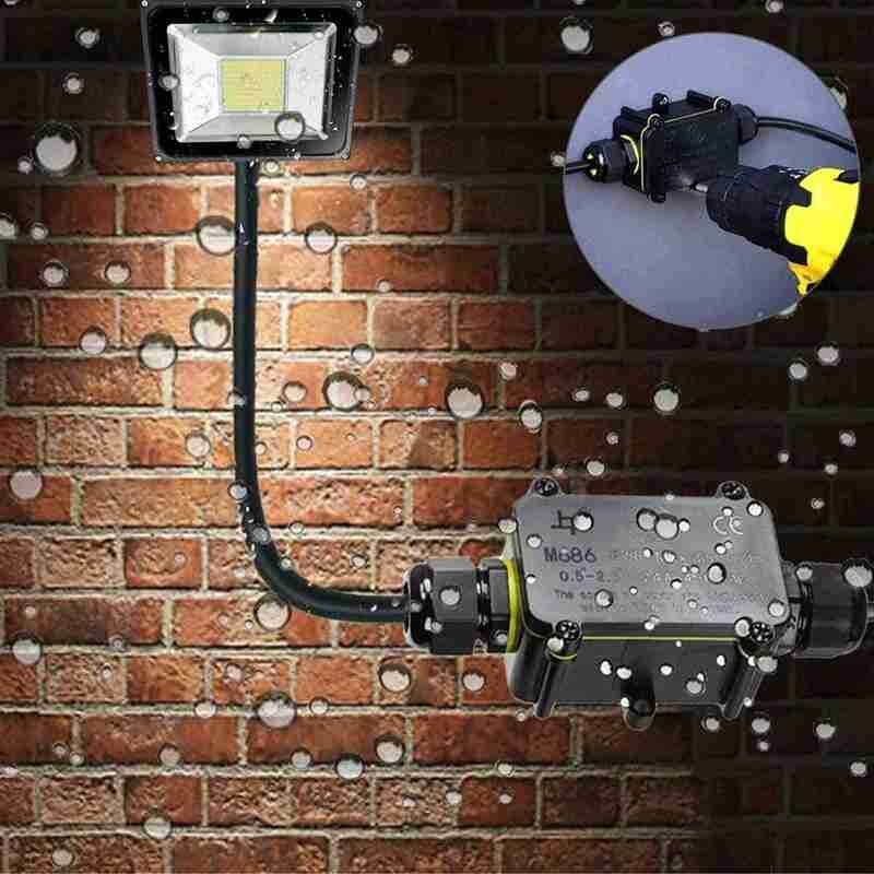 IP68 Waterproof Junction Box 2 Way G711 Electrical Retardant Sealed Outdoor Terminal Lights Case Cable Wire For LED Connect E8B7