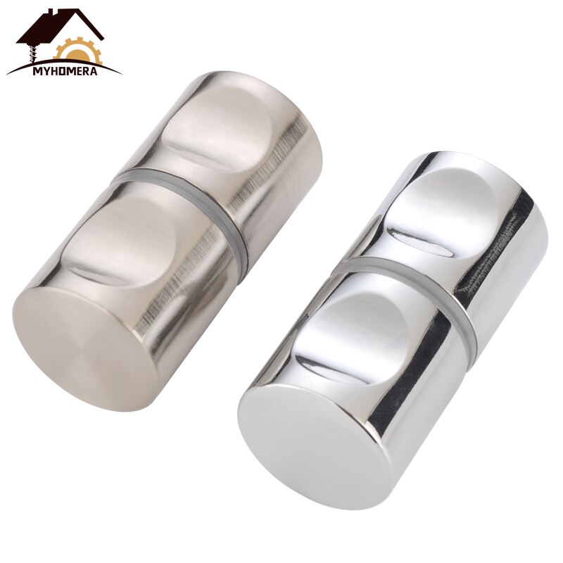Myhomera dörrhandtag glasdörrknopp passar 10-80mm tjocka dörrdragare push badrum duschkabin handtag låda silver borstad