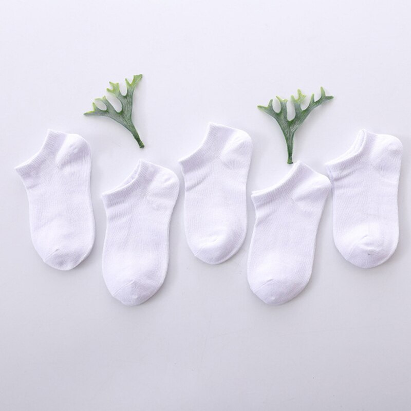 5 Paare/los Baby Weiß Kind Kurze Socken Frühling Stil Solide Dünne, Weiche Baumwolle freundlicher Für Jungen Mädchen Sport Studenten Socken