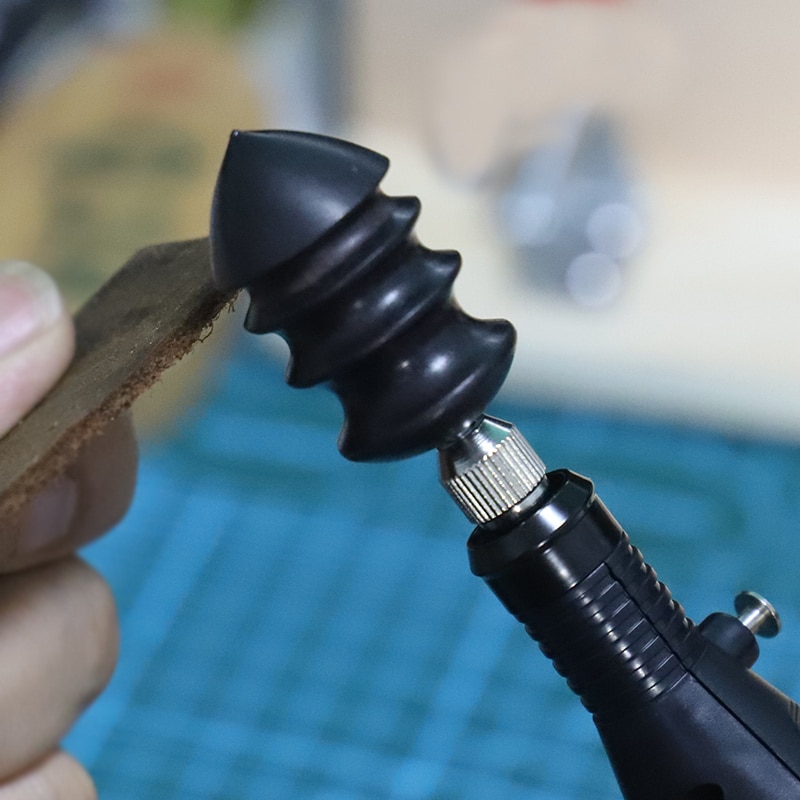 DIY Leather Grinding Tools Mini Portable Drill Versatile Polishing Machine Bits Tools Kit Purple Sandalwood Grinding Head Suit