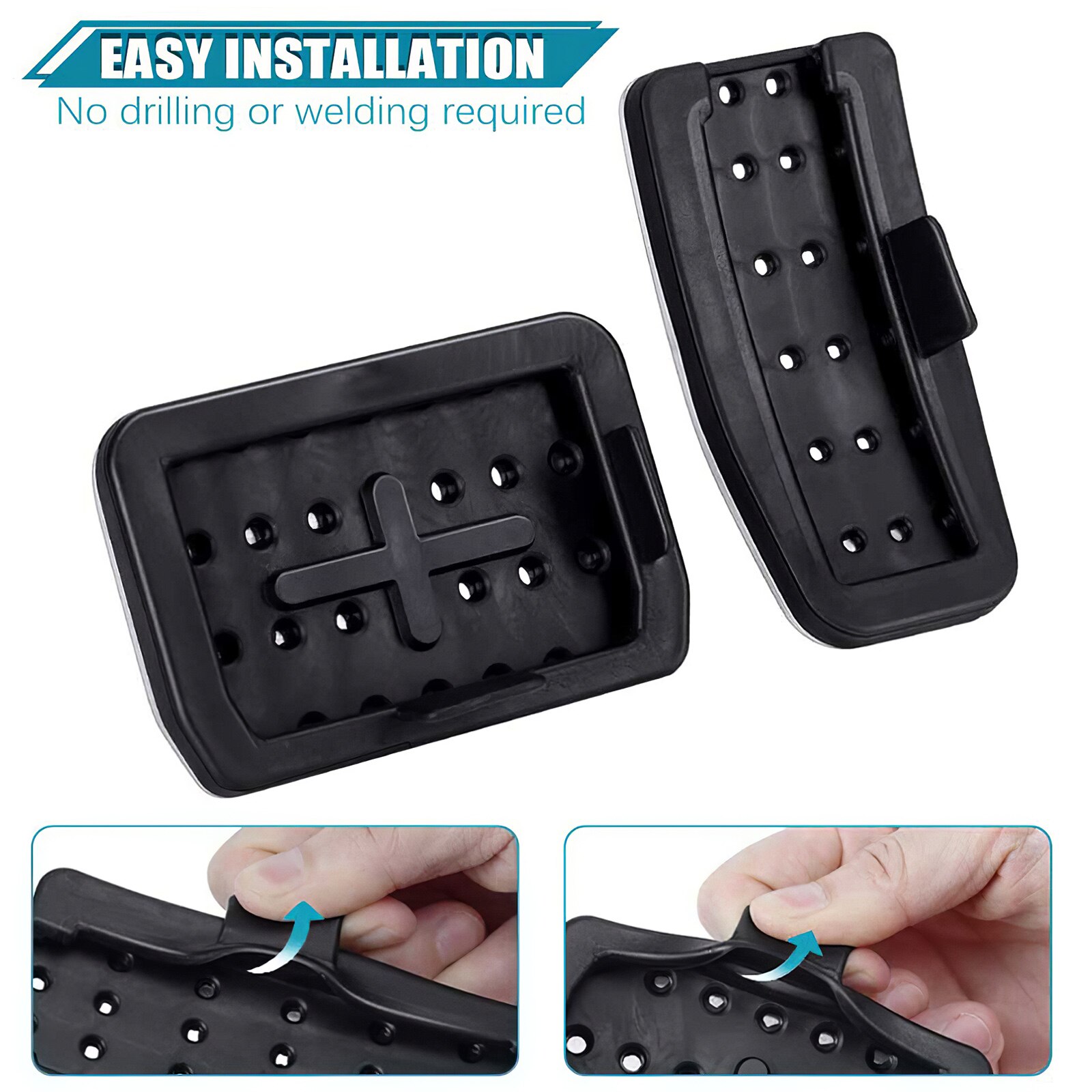 Aluminum Alloy Accelerator Pedal Brake Pedal Rest Pedal Stainless Steel Plate Non-Slip Side Pedal Suitable for Tesla