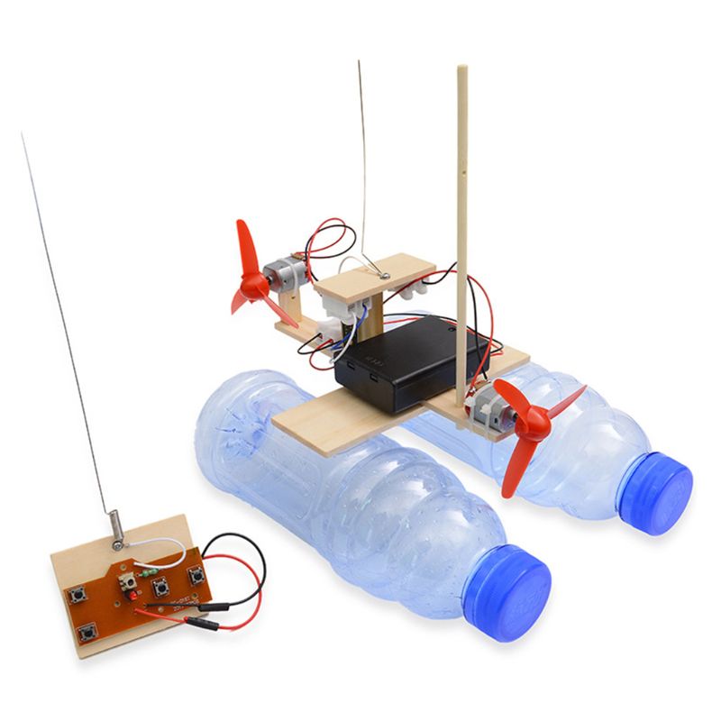 Houten Rc Boot Kinderen Speelgoed Montage Afstandsbediening Boot Speelgoed Educatief Speelgoed Wetenschappelijk Experiment Model Kits