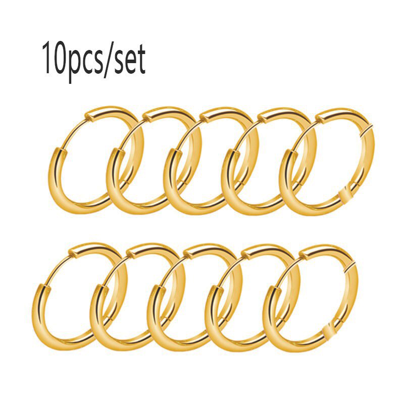 Mini Hoepel Oorbellen Roestvrij Stalen Oorbellen voor Vrouwen Mannen Goud Kleur Tiny Kraakbeen Oorbel Piercing Pendientes Mujer Hombre: Rood / Goud-kleur
