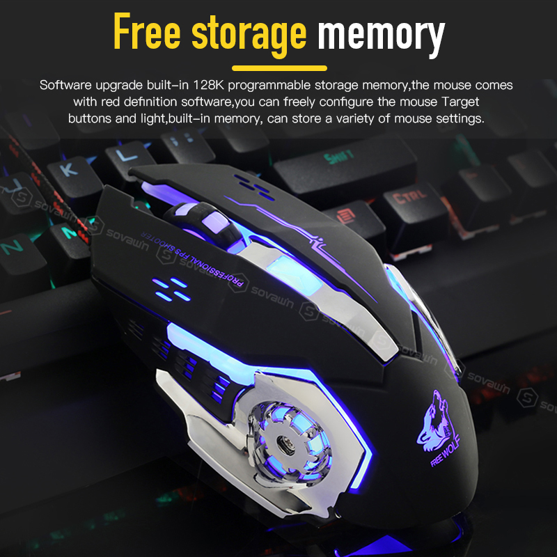 V5 Wired Mechanical Gaming Mouse 4000DPI Optical USB LED Backlit Macro Programmable Computer Mouse Gamer 6 Button for PC Laptop