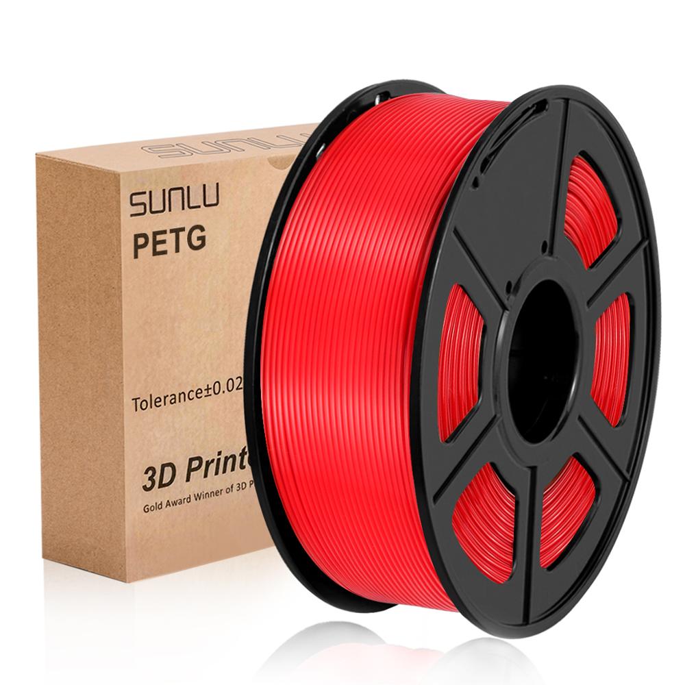 PETG Filament 1kg for FDM 3D Printer 1.75mm Tolerance +/-0.02mm 100% No Bubble Translucent Eco-friendly Printing Material Red