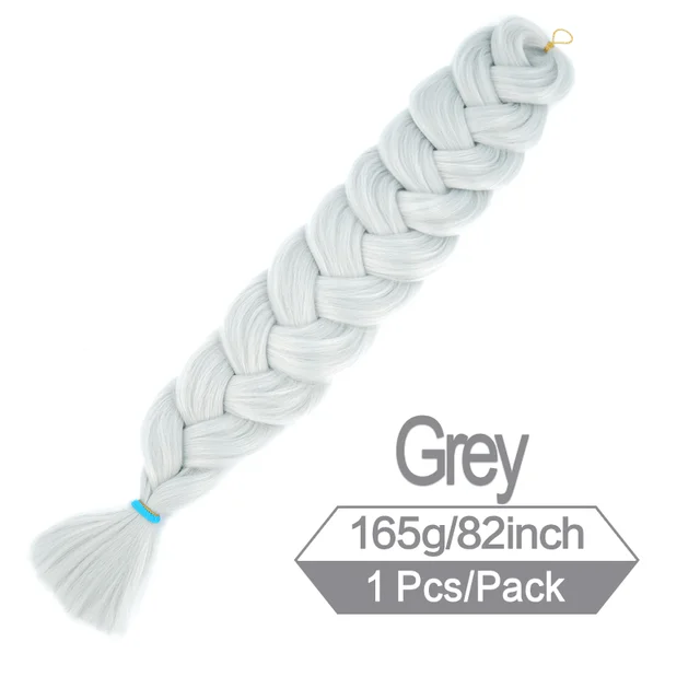 Trenzas sintéticas de pelo trenzado Jumbo de 82 pulgadas de largo, extensiones de cabello de ganchillo, trenza preestirada de 165g, para mujeres negras