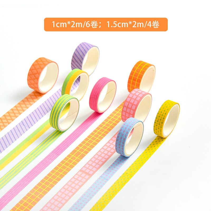 10 roll/set washi tape adhesiva masking tape washitapes kawaii stickers papeleria cute korean Decoration japanese decorationtape: E