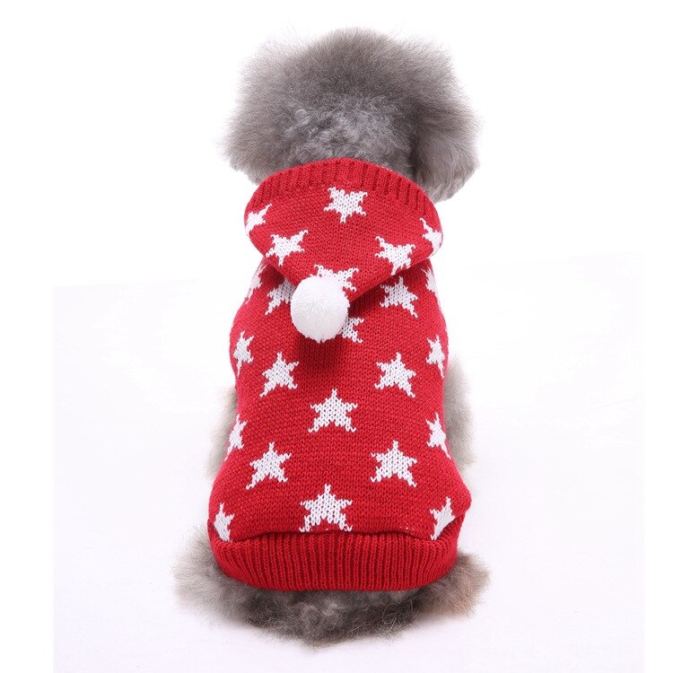 Stjerne hundetøj efterår og vinter varm frakke bamse puddel firbenet hund sweater kæledyr frakke jakker jule halloween kostumer