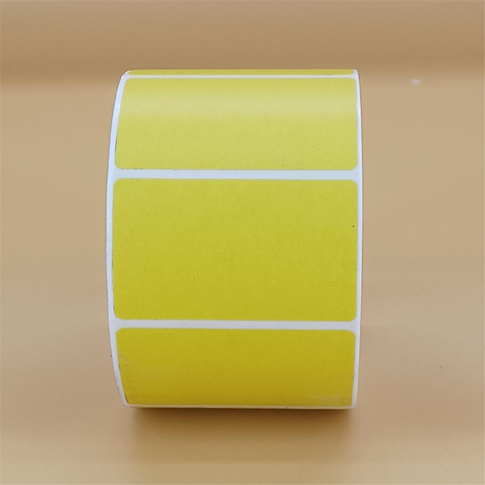 yellow color Adhesive sticker, round Thermal Barco... – Grandado