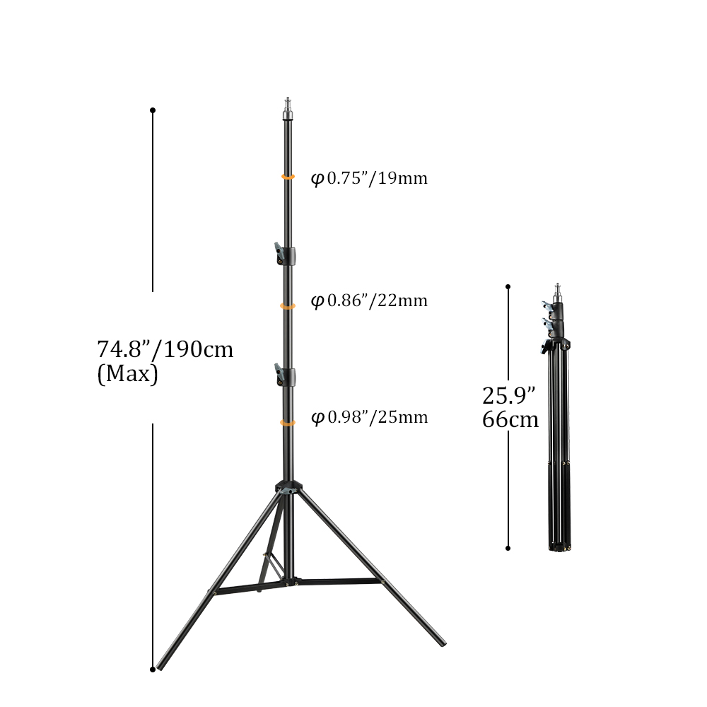SH 2M Super Stable Tripod 2M Foldable Lighting Stand Tripod Photography For Fill Spot Telescopic Crossbar: LIGHT BLUE