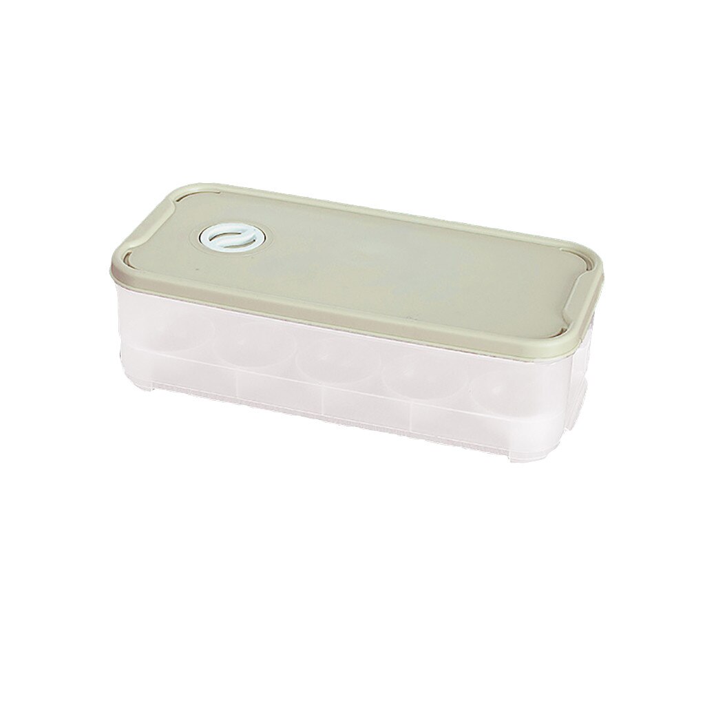 Eggs Holder Plastic Storage Box Container Organizer Refrigerator Box 10 Grids Egg box refrigerator egg fresh storage box: Green