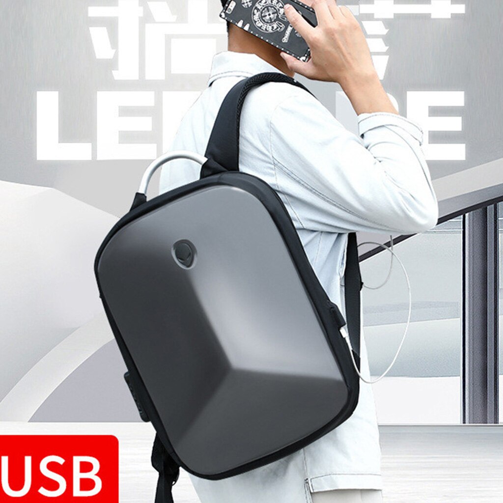 Crossten zaino di protezione multifunzionale in PVC impermeabile con guscio rigido con porta di ricarica Usb borsa per Laptop da 16.6 "con blocco a combinazione