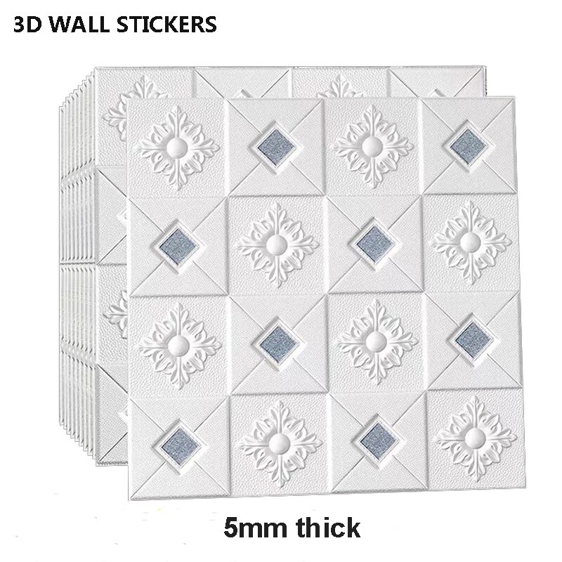 3d väggklistermärken självhäftande tak dekorativa klistermärken vardagsrum sovrum tv bakgrund tapet skum tapet: 023a / 1 st 35 x 35cm