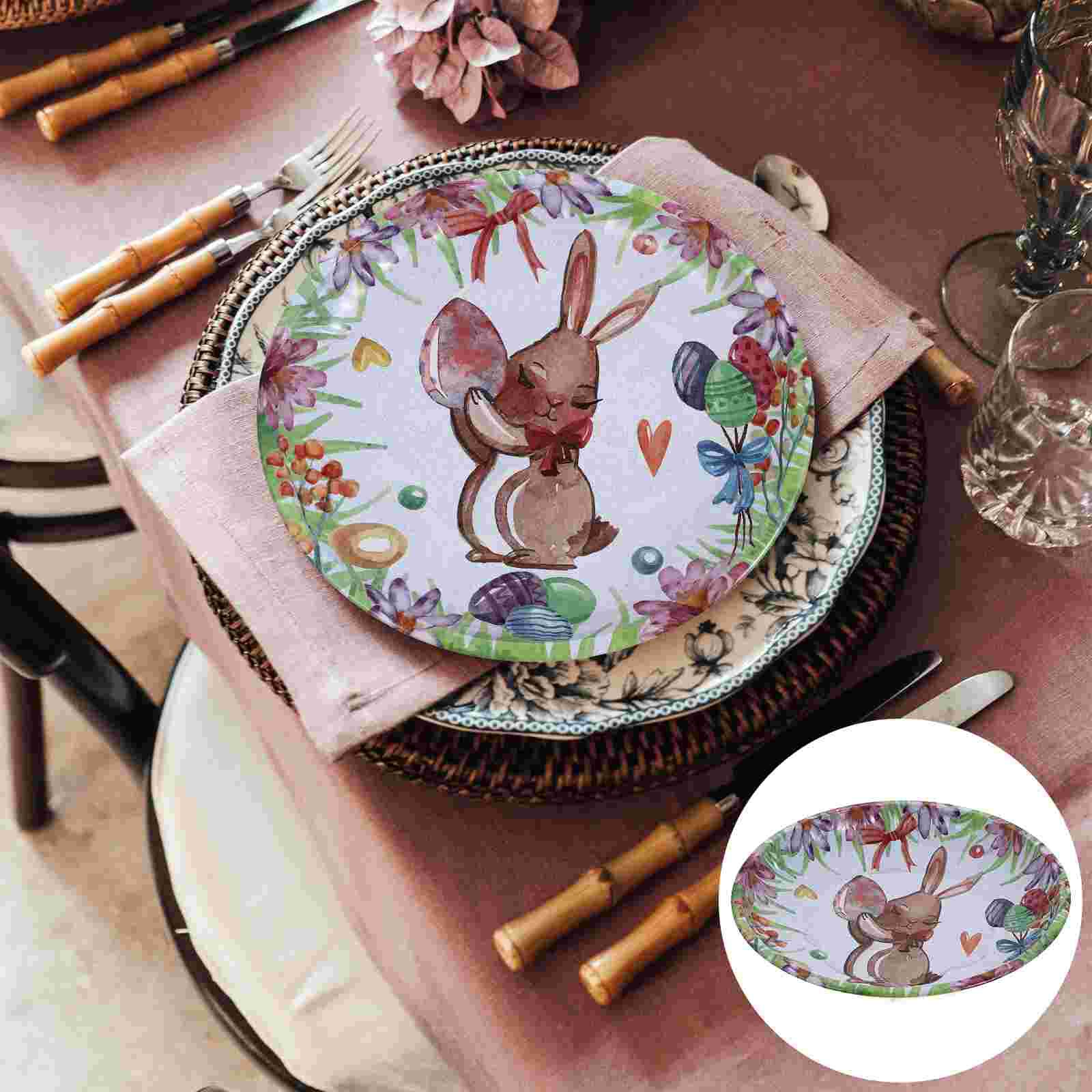 1 Pc Easter Candy Plate Iron Fruit Storage Tray Cartoon Nut Snack Storage Holder: Nut Rabbit