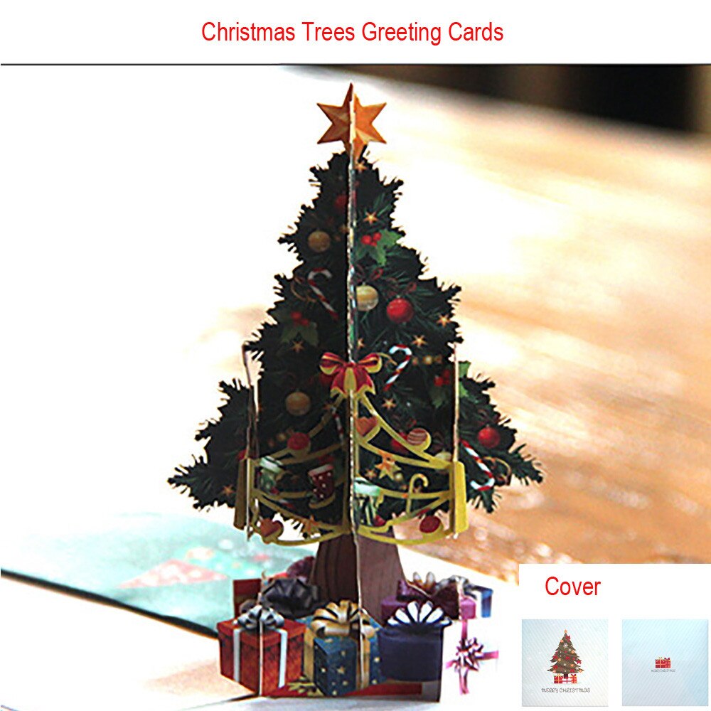 3D Pop Up Card Christmas Trees Merry Christmas Greeting Cards