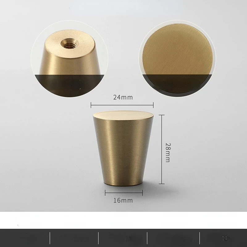 Brass Furniture Handles for Cabinets and Drawers Golden Bright Round Brushed Nordic Luxury Wardrobe Dresser Pull Door Knobs: DARK GRAY