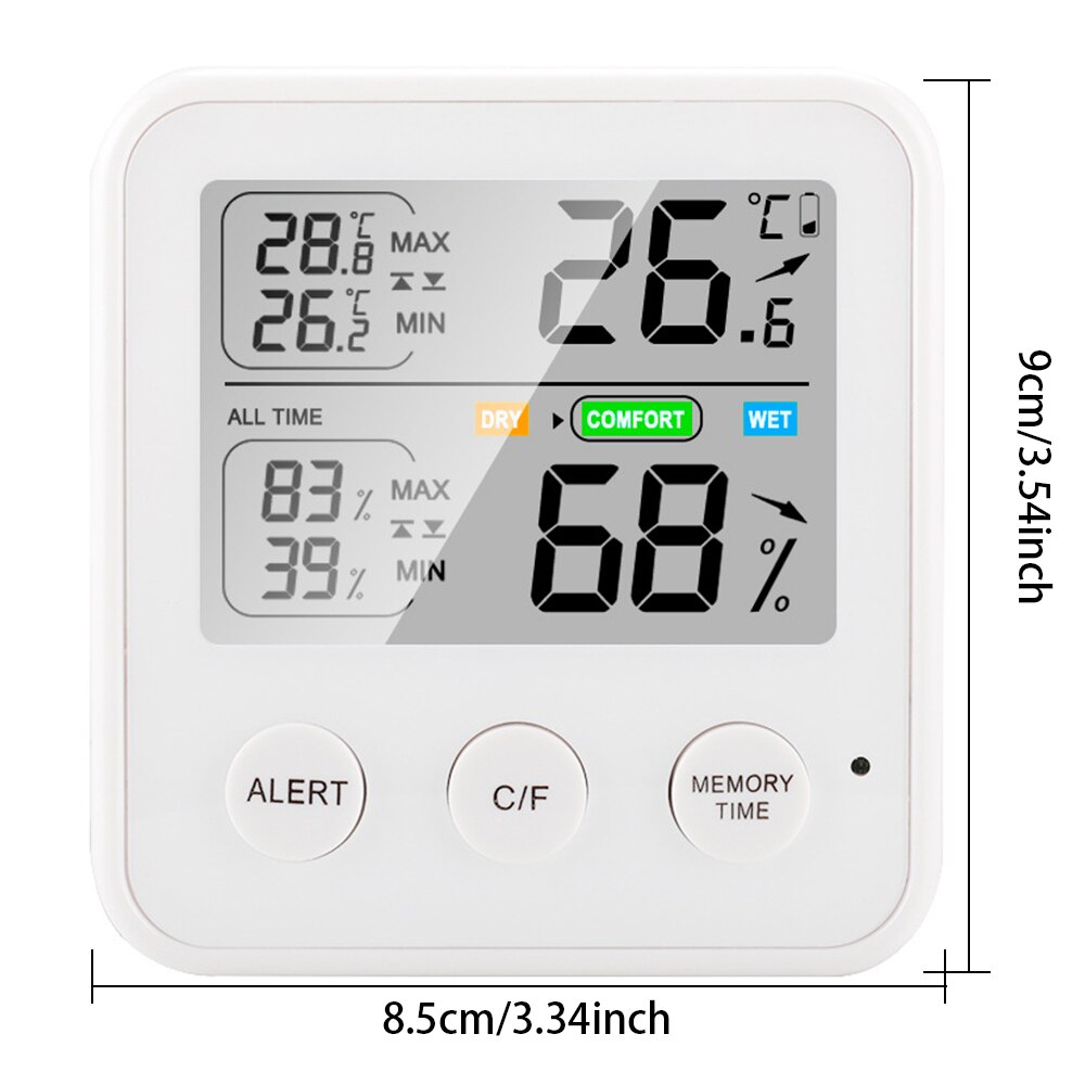Mini Indoor Thermometer Hygrometer Thuis Digitale Vochtigheid Monitor Thermometer Met Air Comfort Indicator Termometro Градусник: WHITE