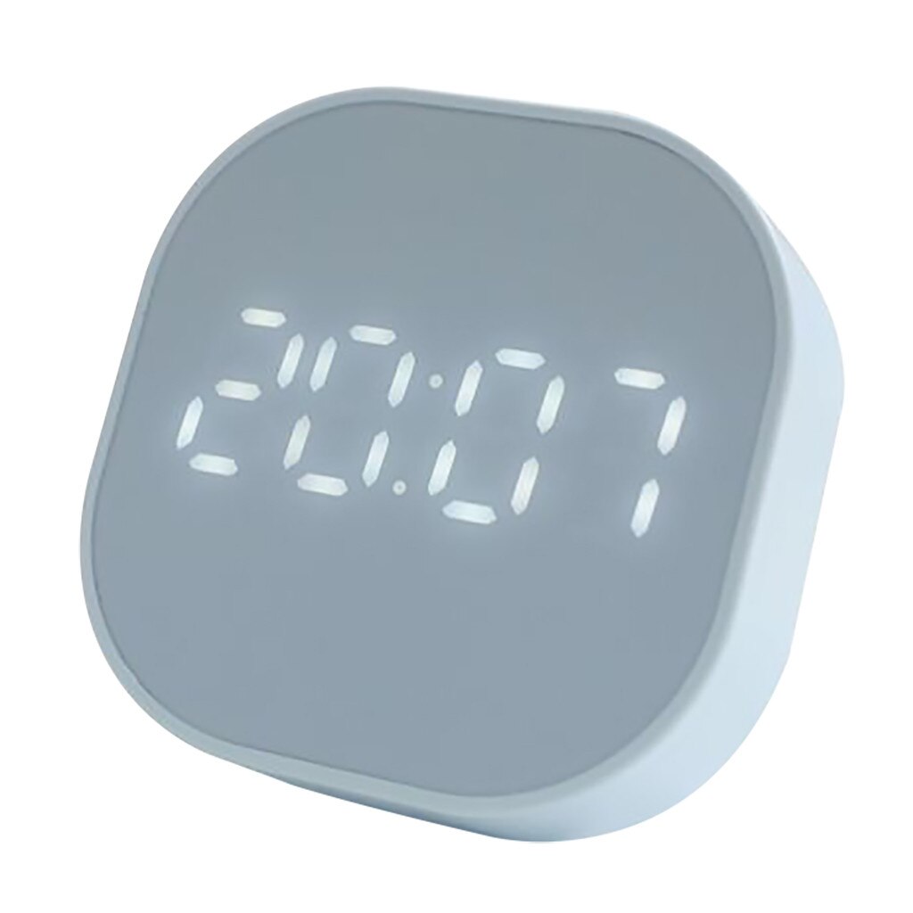 Digital Wall Clock Square Small Alarm Clock Luminous Mute Led Multifunctional Digital Clock Light Home Electronics: Light blue