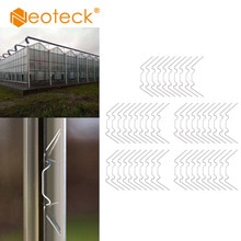 Neoteck 50 stk drivhusglas wire clips stålrør wire clips drivhus dele tilbehør drivhus m klik glas fjeder