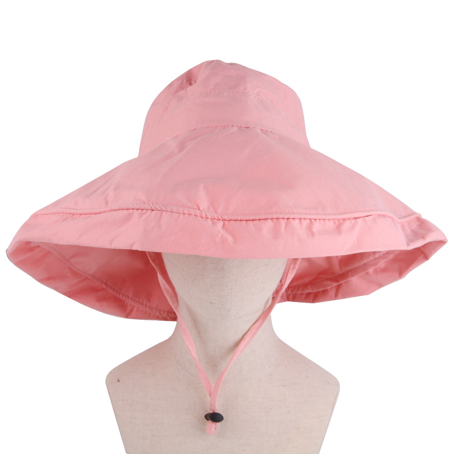 Shade Fisherman Hat Big Brim Beach Shopping Sun Hat Street Headdress Fisherman Outdoor Hat Ladies Hat Solid Color: Pink