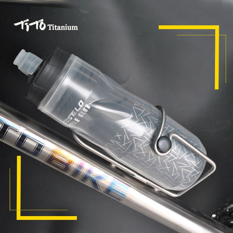 Mtb Titanium Bidonhouders Fiets Road Mountainbike Bidonhouder Matte Titanium Legering Fiets Drink Water Bottle Rack Holder