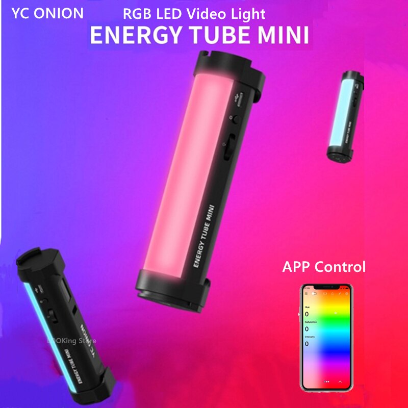 YC Zwiebel ENERGIE ROHR Mini RGB LED Video Licht Handheld Fotografie Licht Rohr Stock Atmosphäbetreffend Nacht Lichter APP Fernbedienung