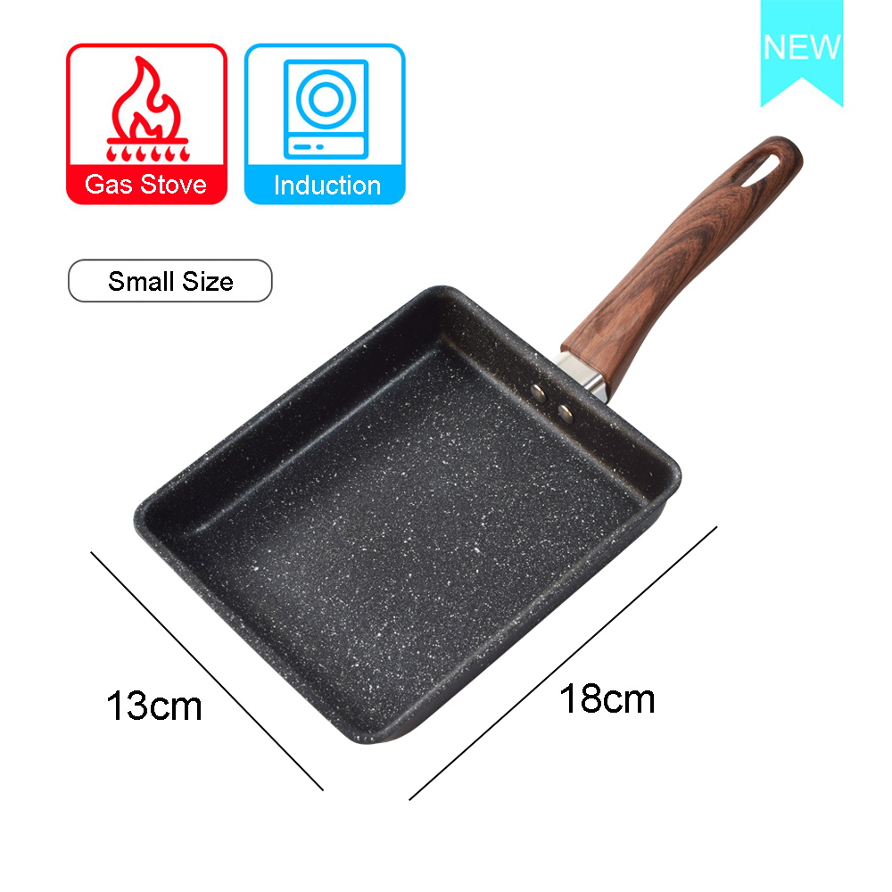 Japanese Omelette Egg Pan Nonstick Retangle Frying Pan with Anti Scalding Handle, Stove and Induction Hob Compatible: Small Size
