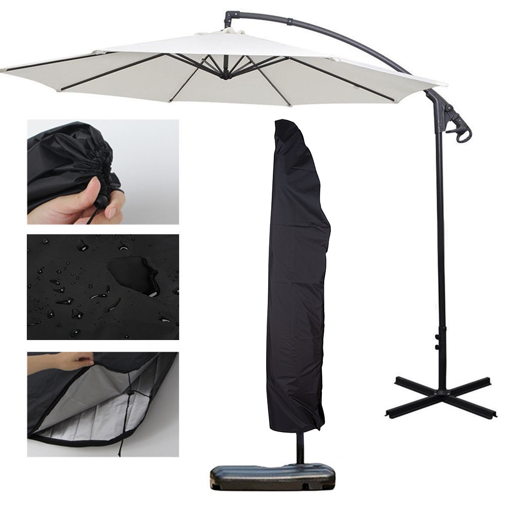 265cm gårdhave parasol vandtæt paraplyafdækning udendørs paraply regndæksel løbebånd støv beskyttende etui cantilever måtte