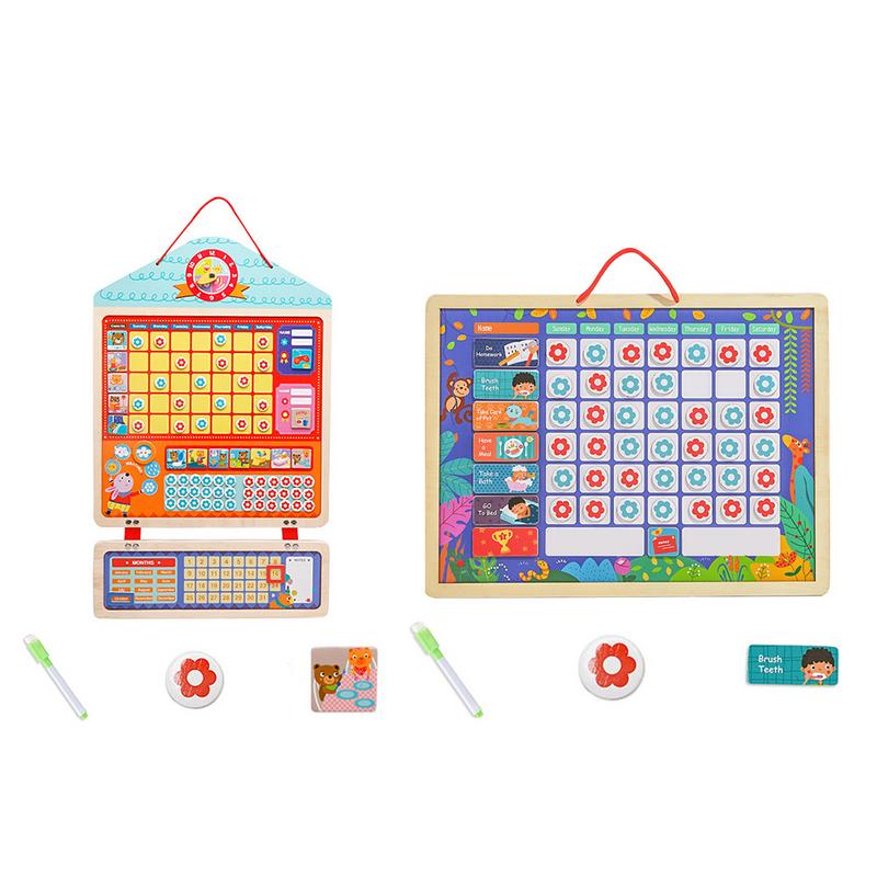 Playboard educativo magnetico del grafico di responsabilità per il giocattolo del bordo del Record di comportamento di legno del bambino dei bambini con i magneti