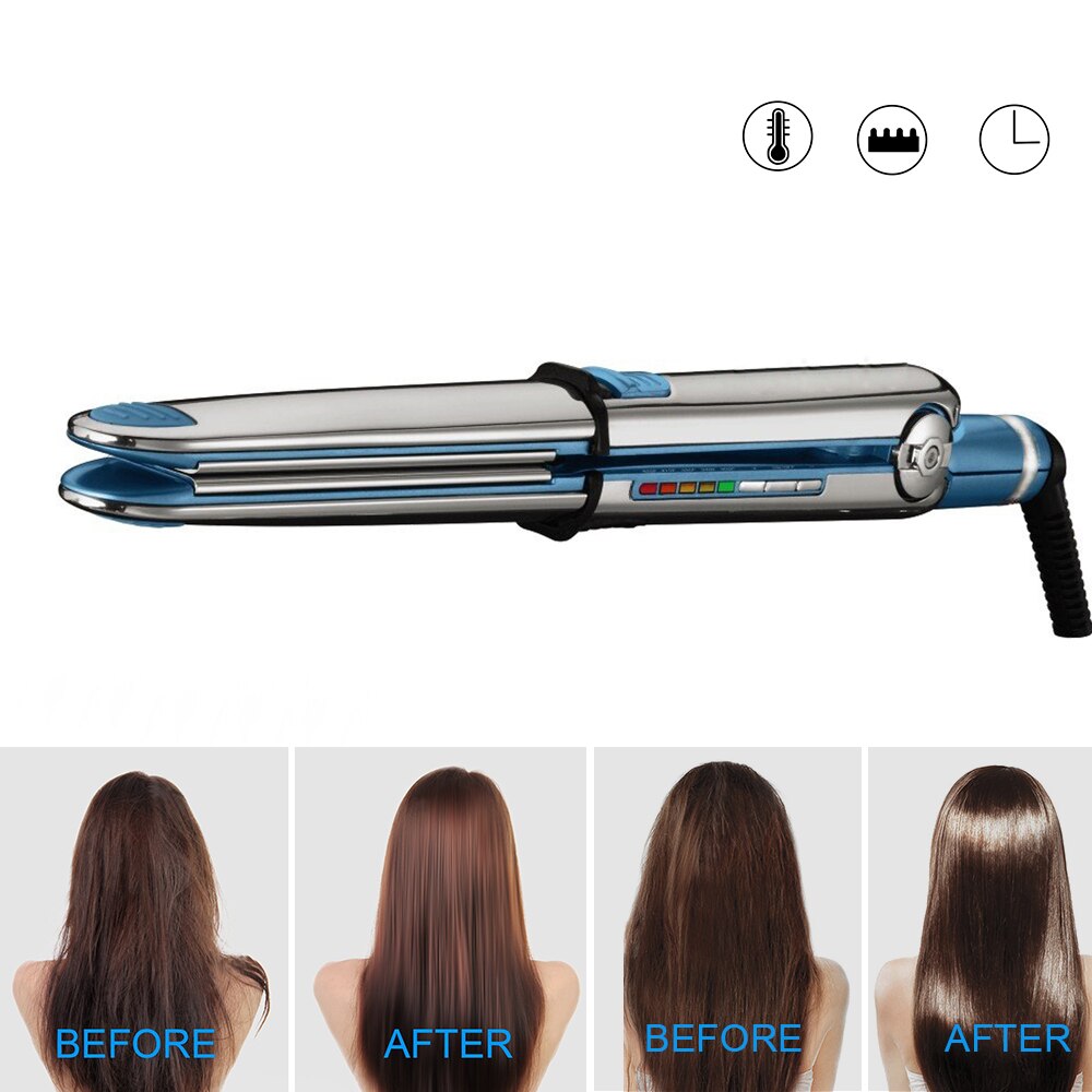 Keramische Stijltang Flat Iron Safty Snelle Verwarming Elektrische Haar Ijzer Haar Krultang Tang Naano Titanium Steil Haar Machine