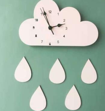 Ins explosie modellen Nordic thuis cloud raindrop klok cartoon Baiyun stille klok muur kinderkamer decoratie: pink