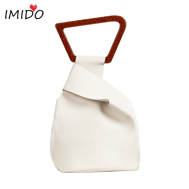 Luxury brand handbags leather bags solid bucket bag acrylic handle shoulder bag summer bolsa feminina